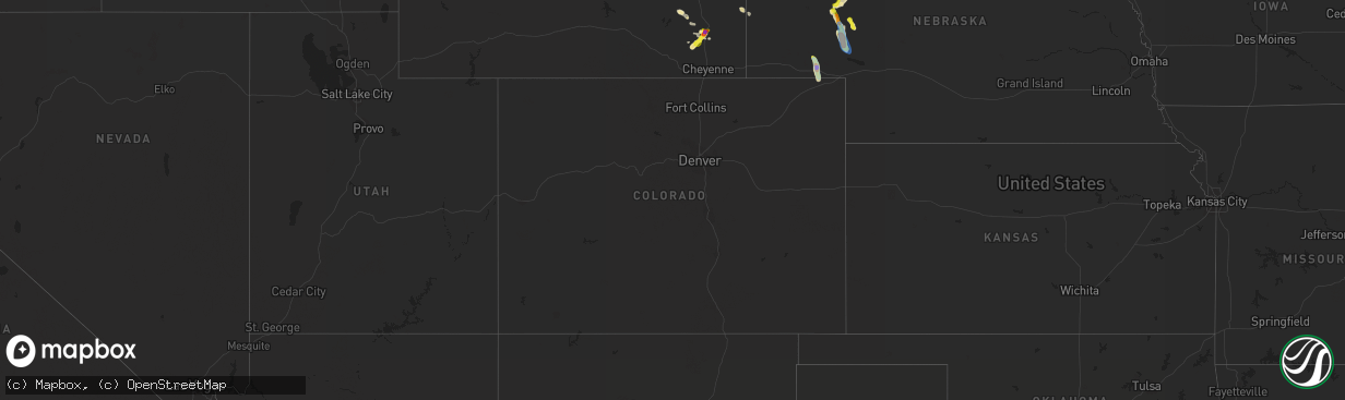 Hail map in Colorado on July 26, 2019