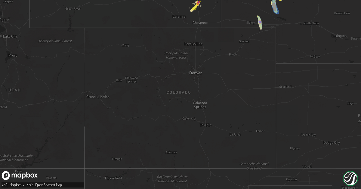 Hail map in Colorado on July 26, 2019