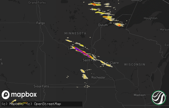 Hail map preview on 07-26-2019