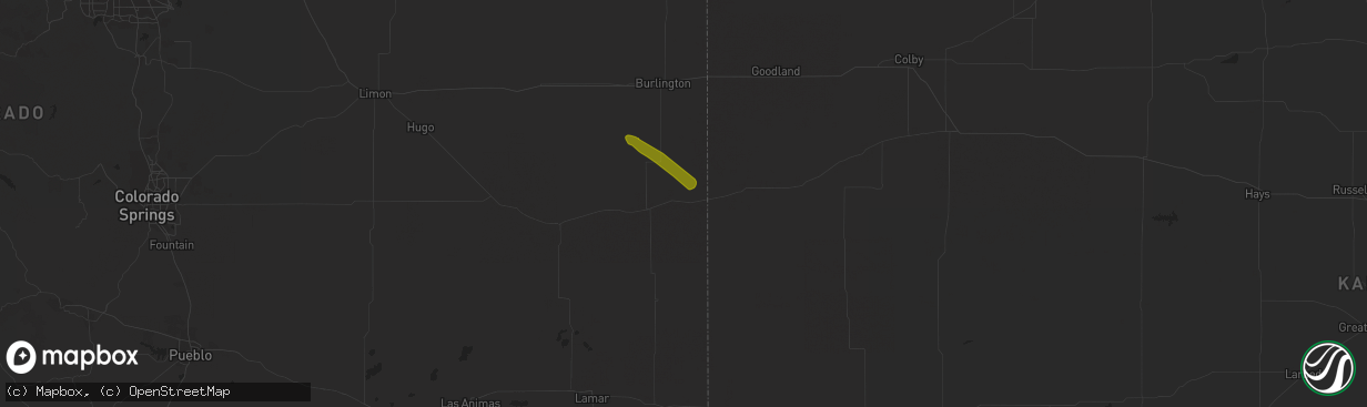 Hail map in Arapahoe, CO on July 26, 2020