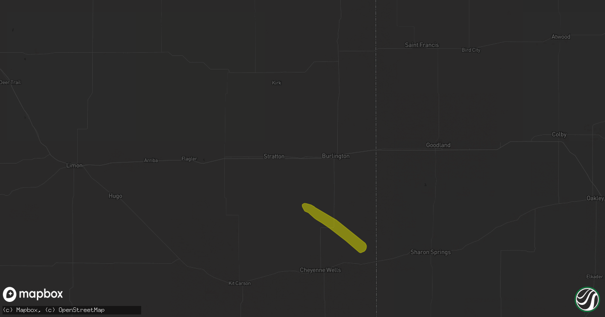Hail map in Bethune, CO on July 26, 2020