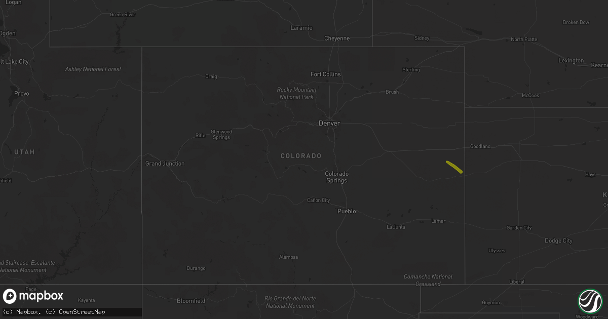Hail map in Colorado on July 26, 2020