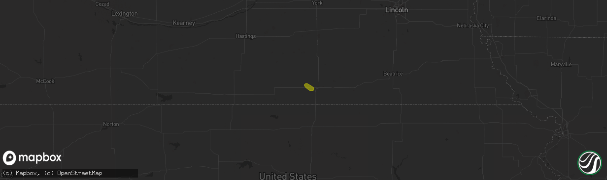 Hail map in Deshler, NE on July 26, 2020