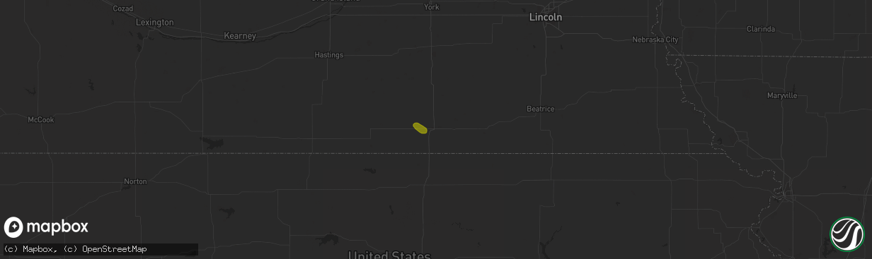 Hail map in Hebron, NE on July 26, 2020