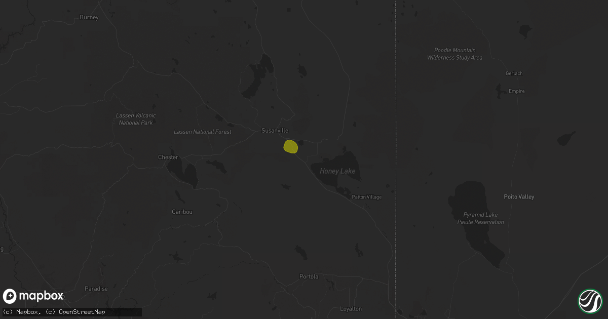Hail map in Janesville, CA on July 26, 2020