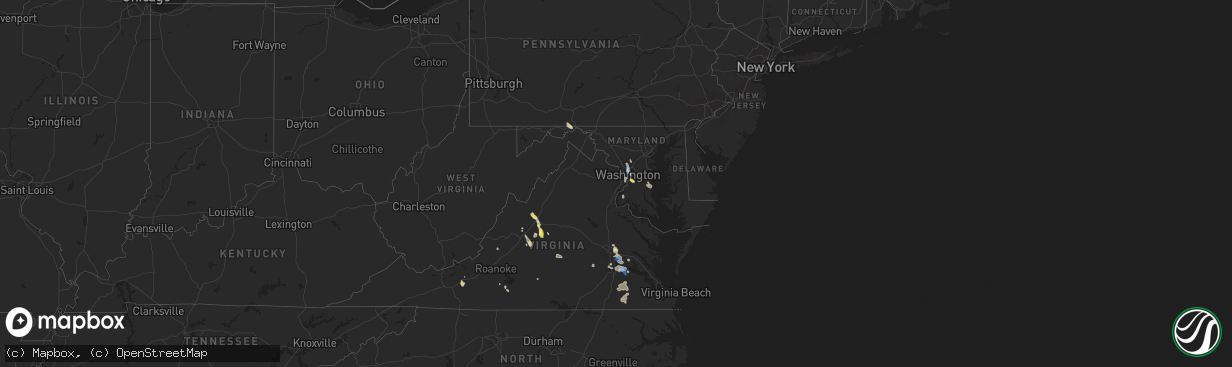 Hail map in Maryland on July 26, 2021