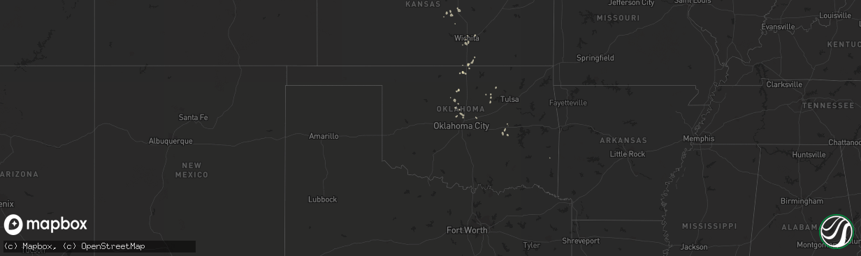 Hail map in Oklahoma on July 26, 2021