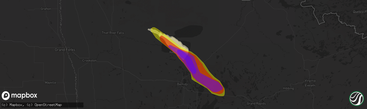 Hail map in Redby, MN on July 26, 2021