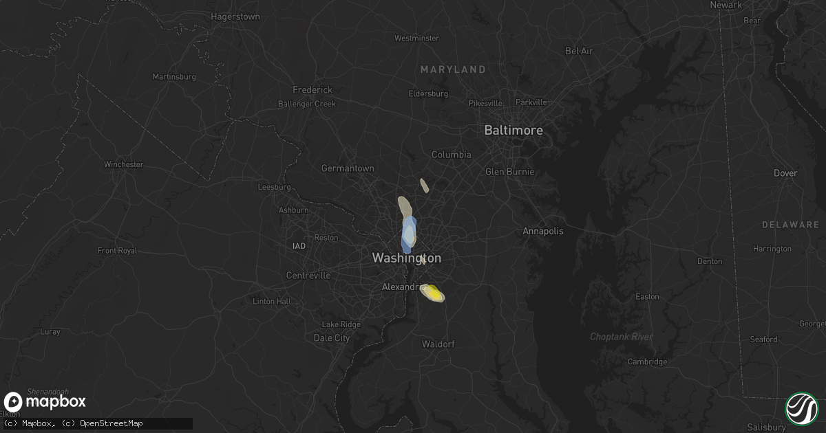 Hail map in Silver Spring, MD on July 26, 2021