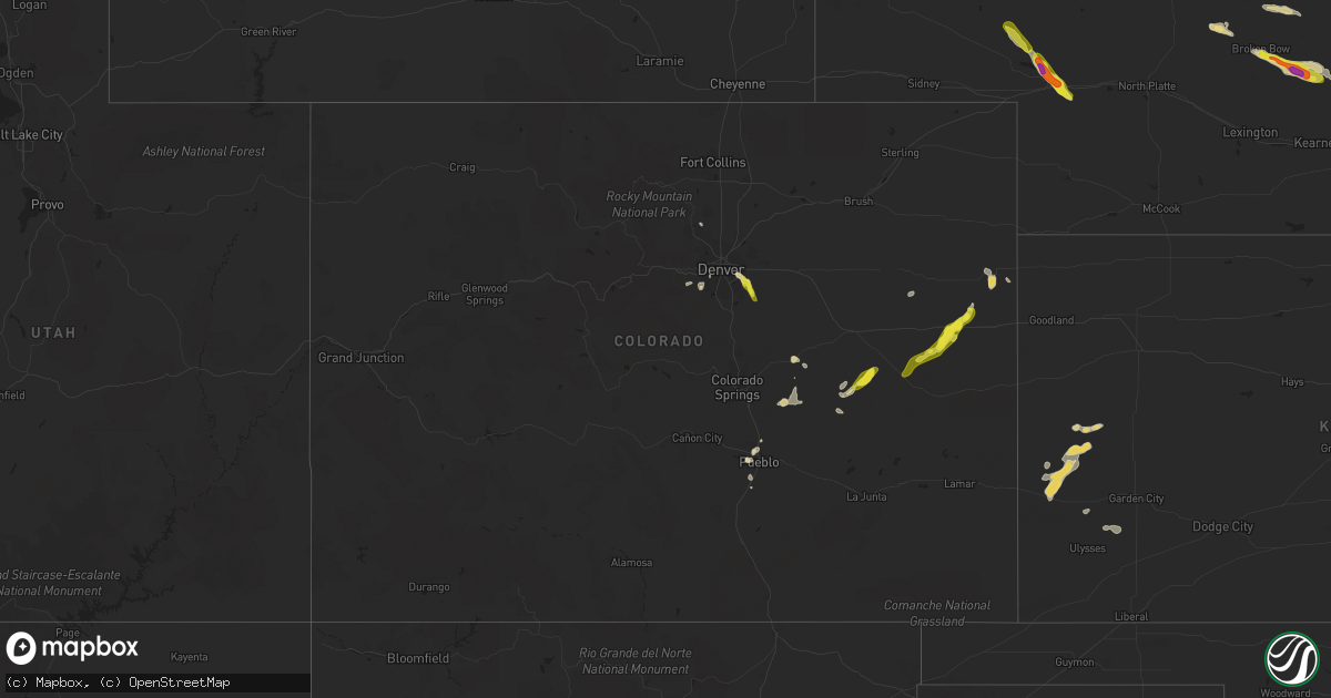 Hail map in Colorado on July 26, 2022