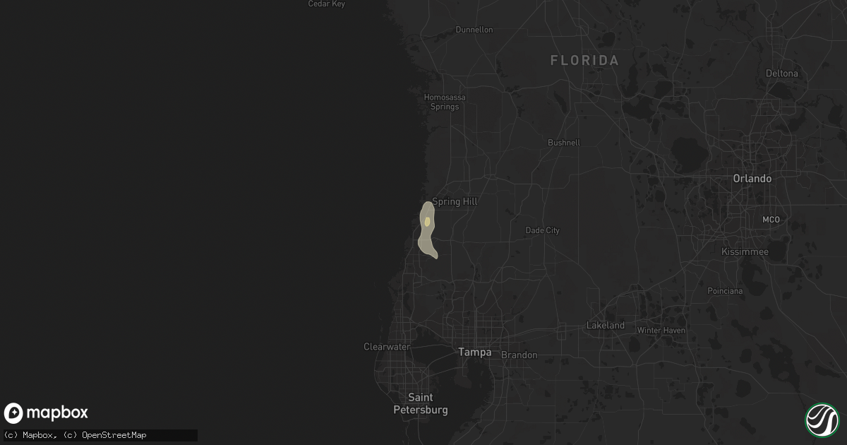 Hail map in Hudson, FL on July 26, 2022