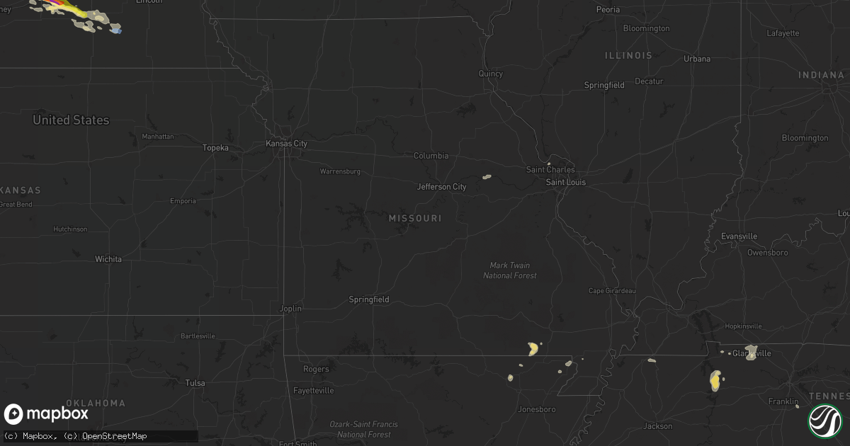 Hail map in Missouri on July 26, 2022