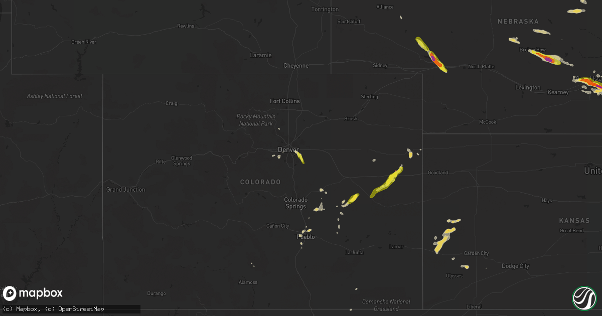 Hail map on July 26, 2022