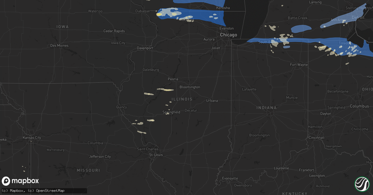 Hail map in Illinois on July 26, 2023