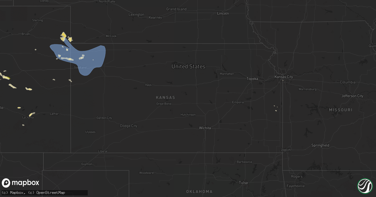 Hail map in Kansas on July 26, 2023