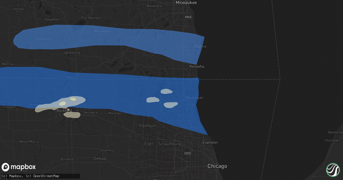 Hail map in Lake Villa, IL on July 26, 2023