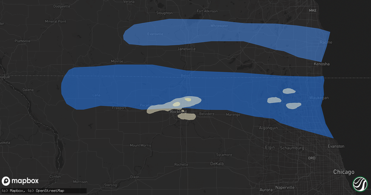 Hail map in Machesney Park, IL on July 26, 2023