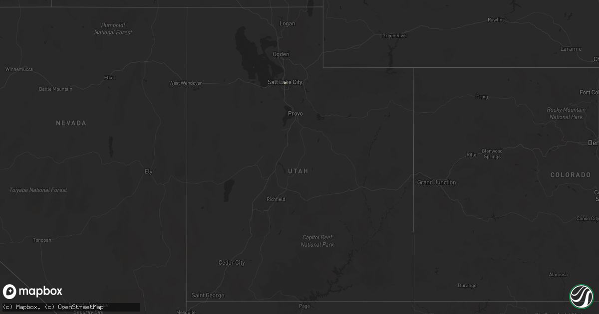 Hail map in Utah on July 26, 2023
