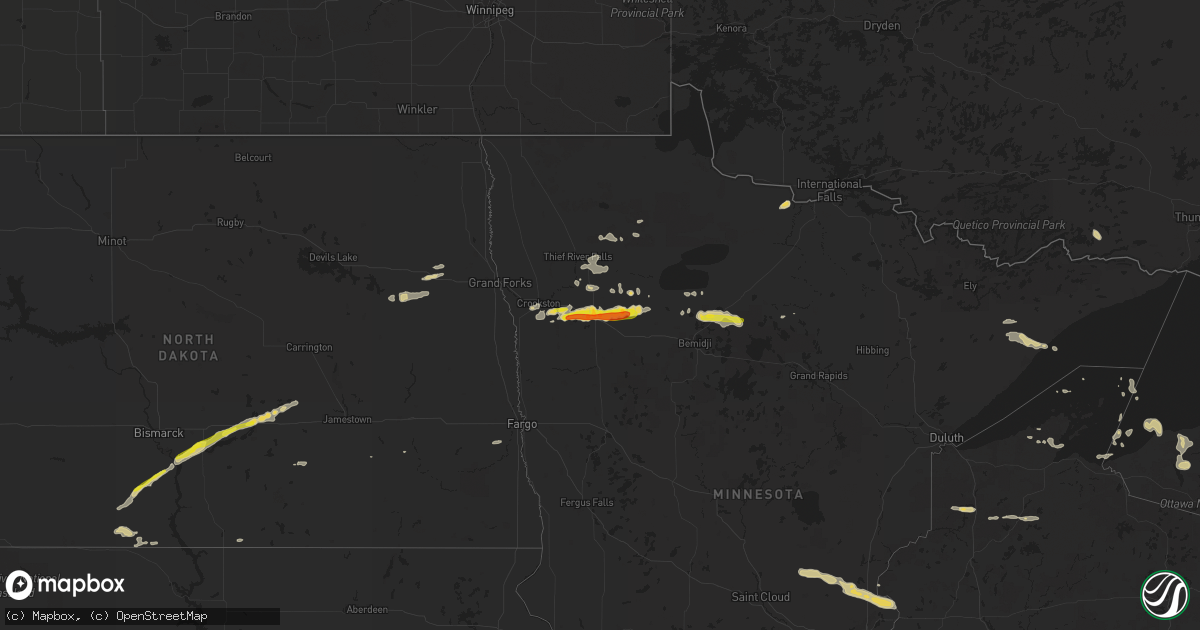 Hail map on July 26, 2023