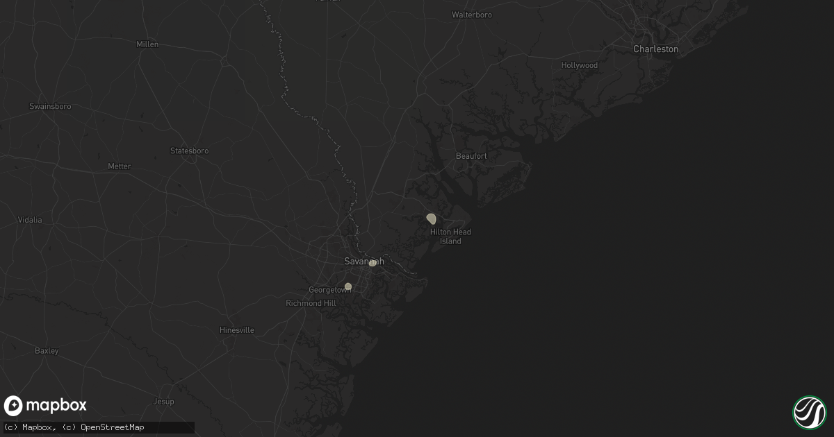 Hail map in Bluffton, SC on July 26, 2024