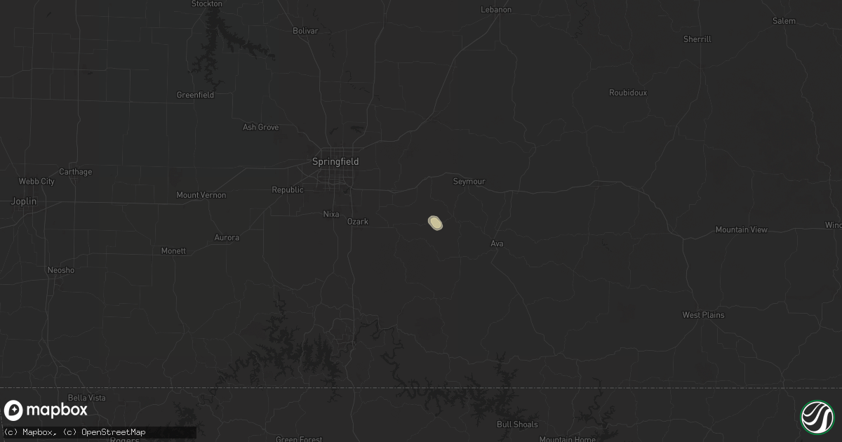 Hail map in Bruner, MO on July 26, 2024