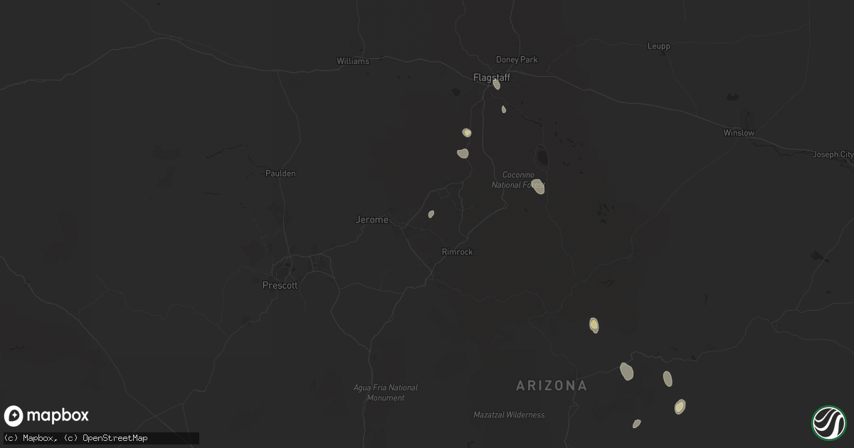 Hail map in Cornville, AZ on July 26, 2024