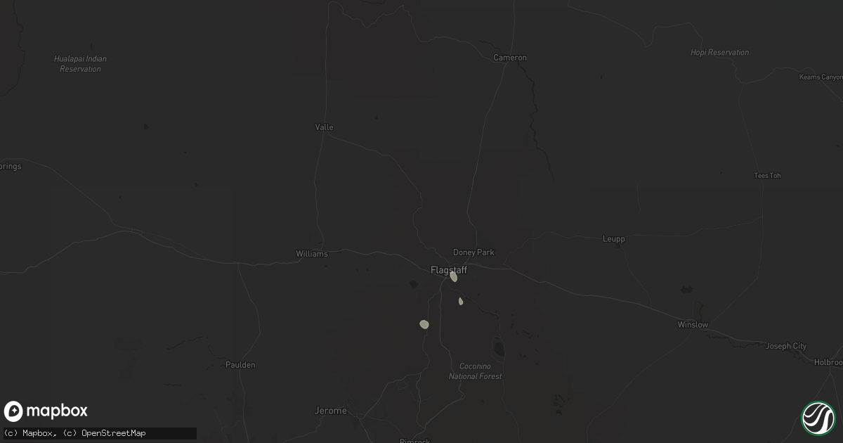 Hail map in Flagstaff, AZ on July 26, 2024