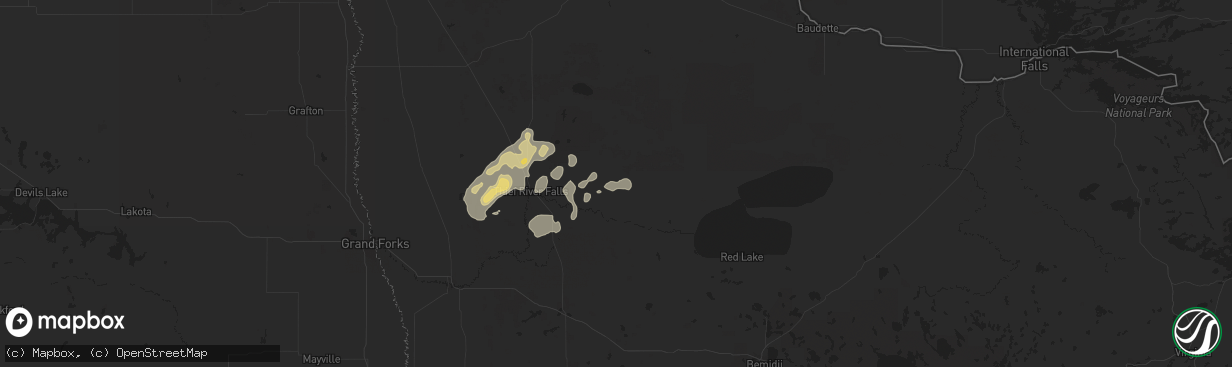 Hail map in Goodridge, MN on July 26, 2024