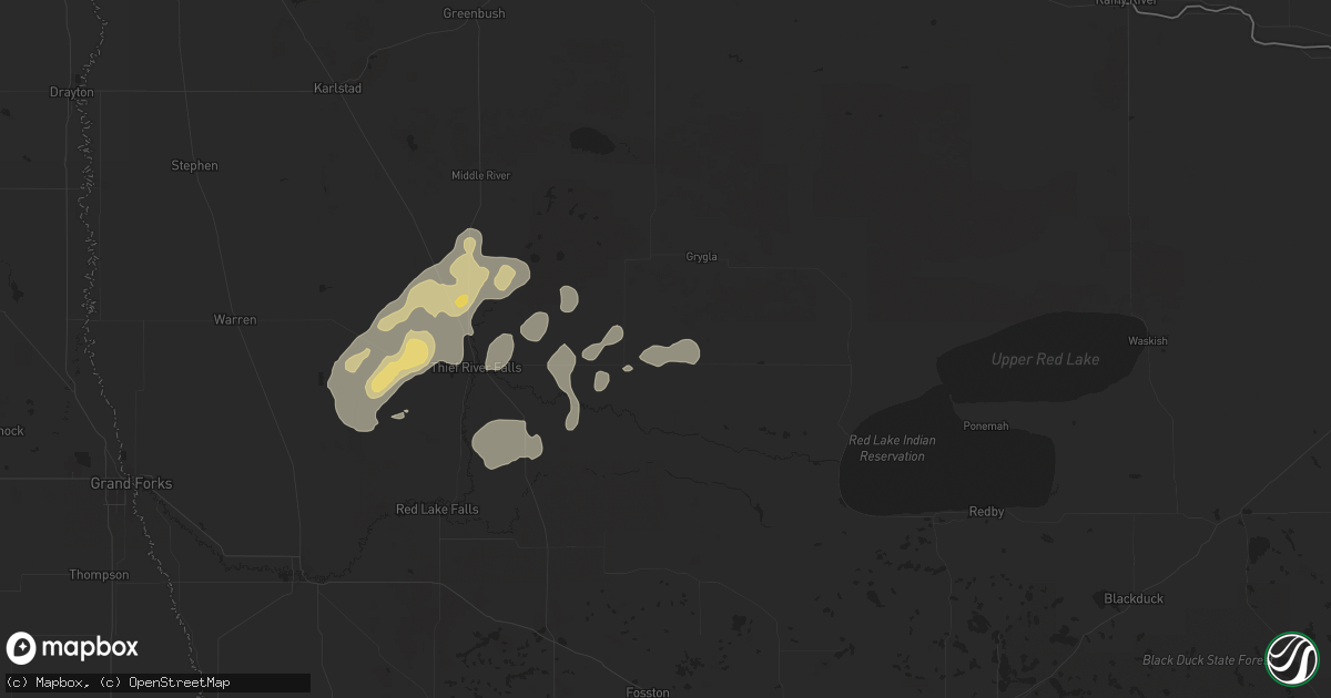 Hail map in Goodridge, MN on July 26, 2024
