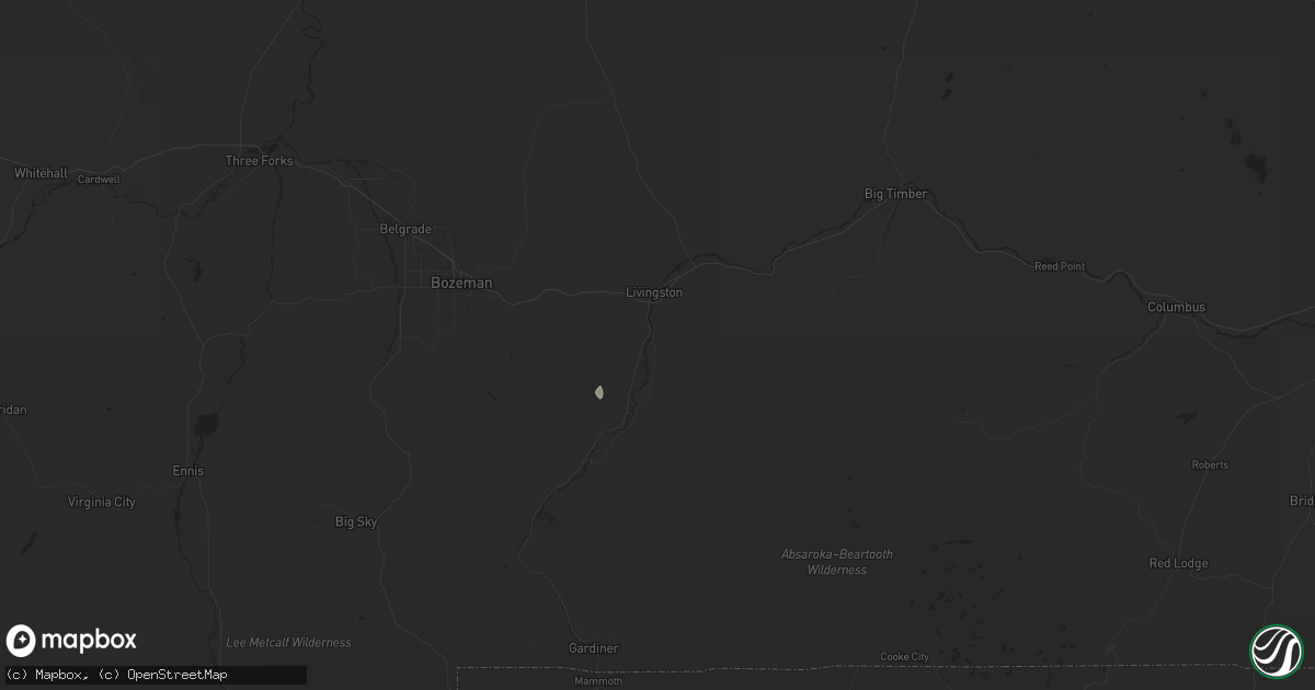 Hail map in Livingston, MT on July 26, 2024