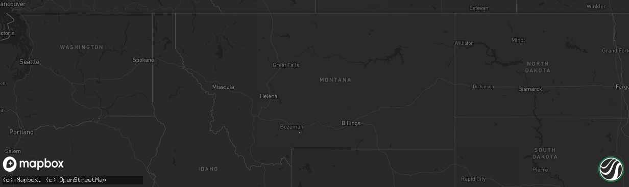 Hail map in Montana on July 26, 2024