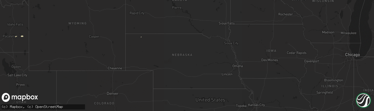 Hail map in Nebraska on July 26, 2024