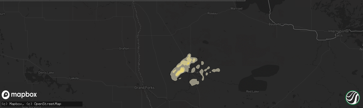 Hail map in Newfolden, MN on July 26, 2024