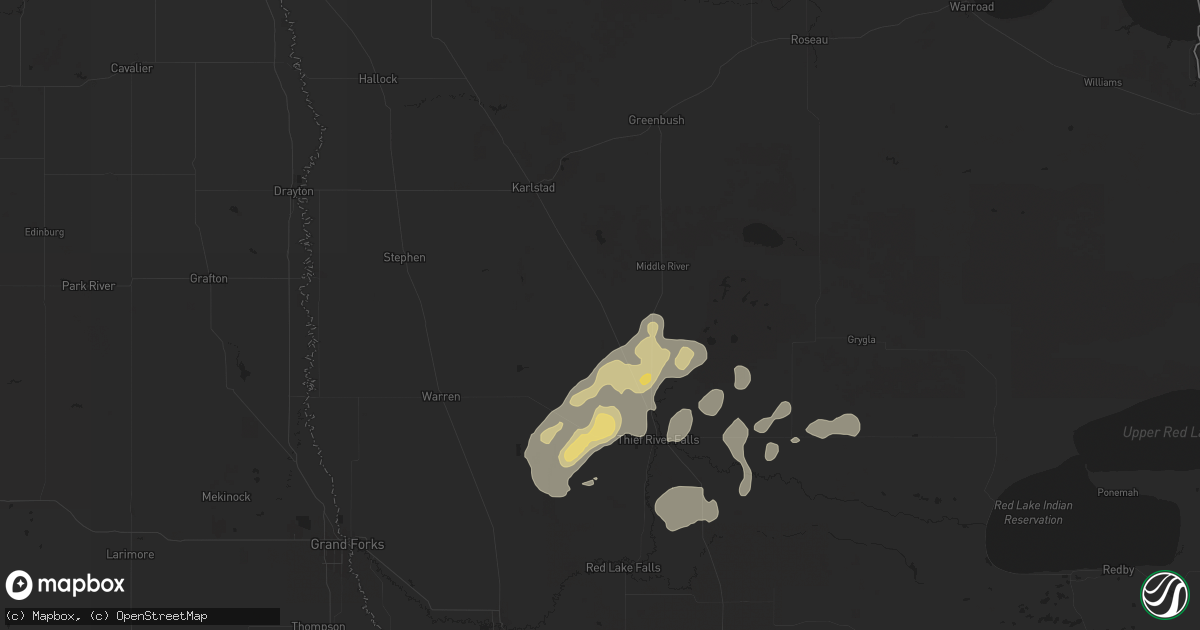 Hail map in Newfolden, MN on July 26, 2024