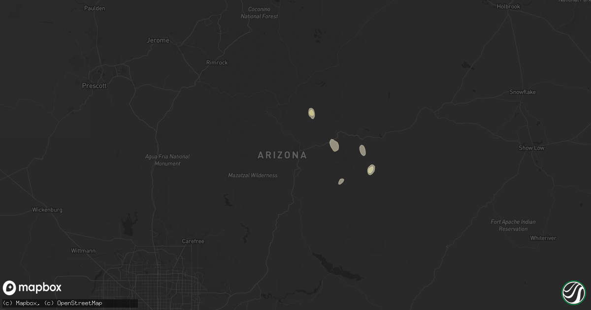 Hail map in Payson, AZ on July 26, 2024