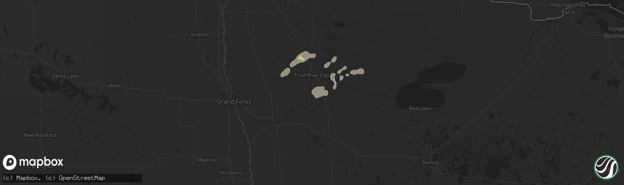 Hail map in Saint Hilaire, MN on July 26, 2024