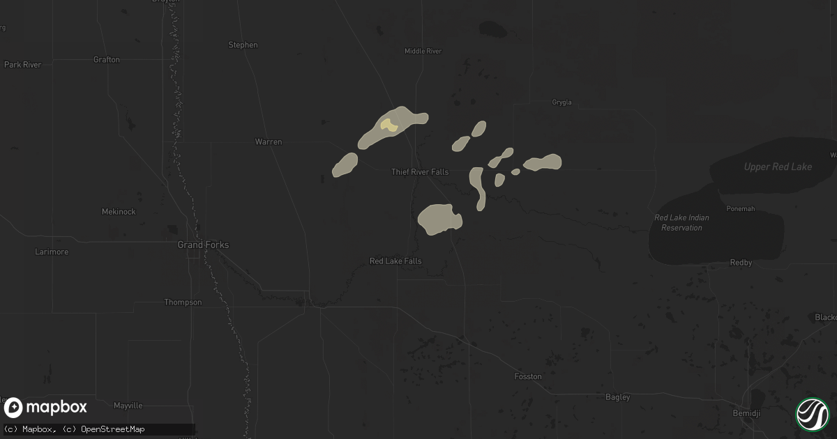 Hail map in Saint Hilaire, MN on July 26, 2024