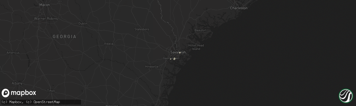 Hail map in Savannah, GA on July 26, 2024