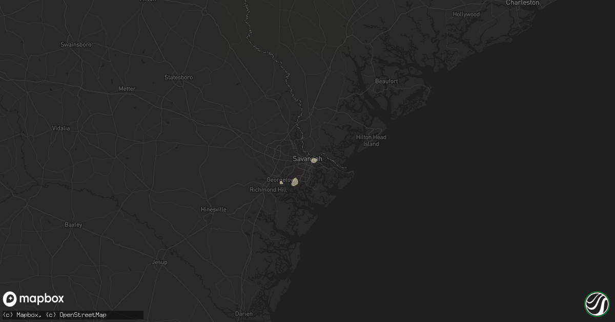 Hail map in Savannah, GA on July 26, 2024
