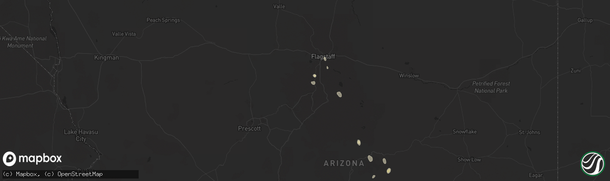 Hail map in Sedona, AZ on July 26, 2024