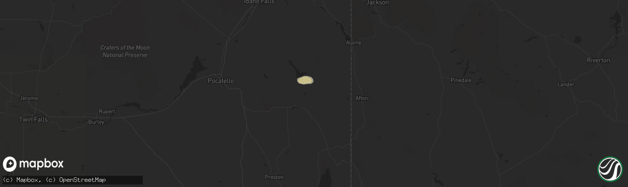 Hail map in Soda Springs, ID on July 26, 2024