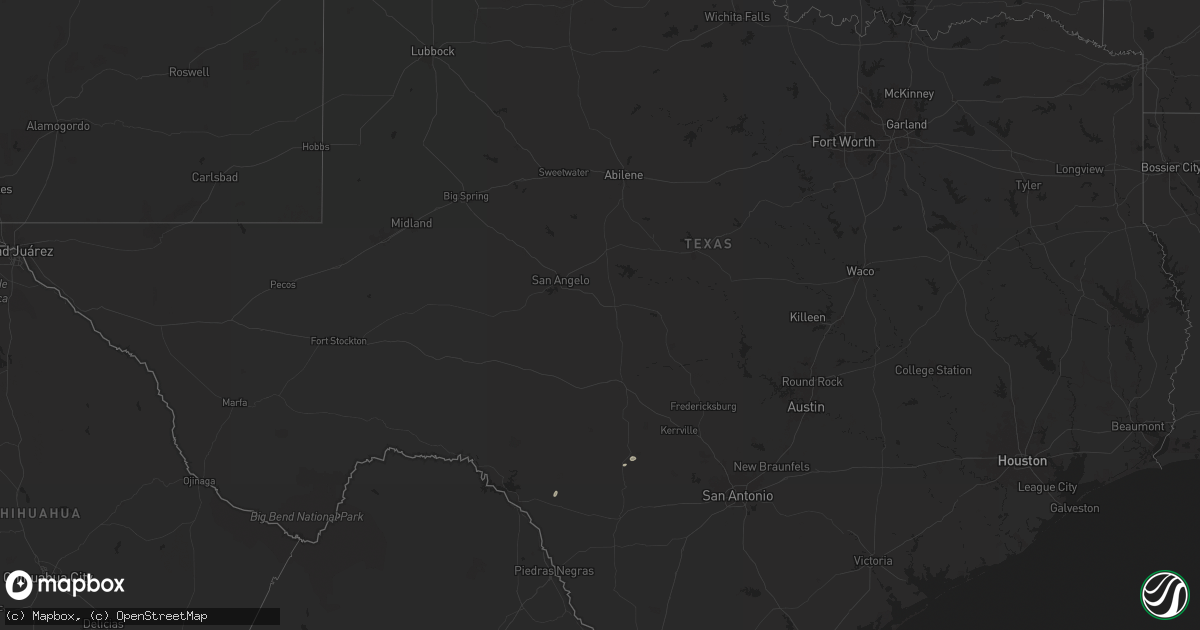 Hail map in Texas on July 26, 2024