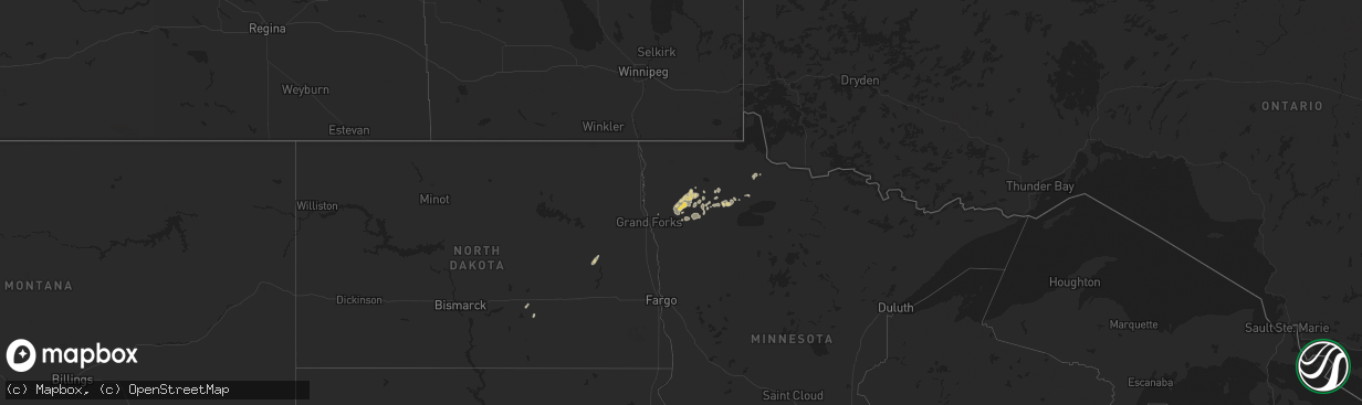 Hail map on July 26, 2024