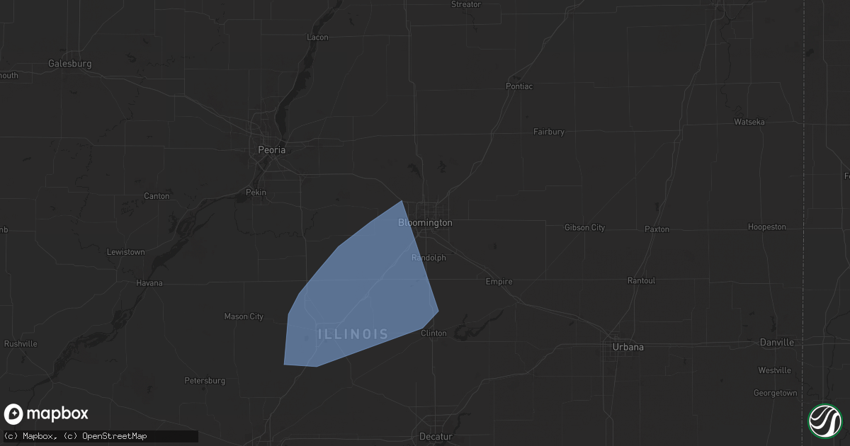 Hail map in Bloomington, IL on July 26, 2025