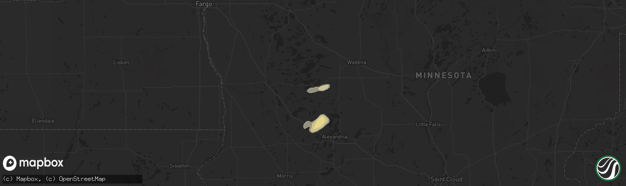 Hail map in Clitherall, MN on July 26, 2025