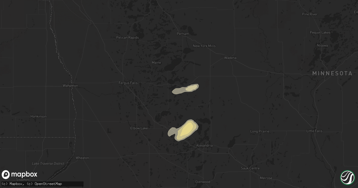 Hail map in Clitherall, MN on July 26, 2025