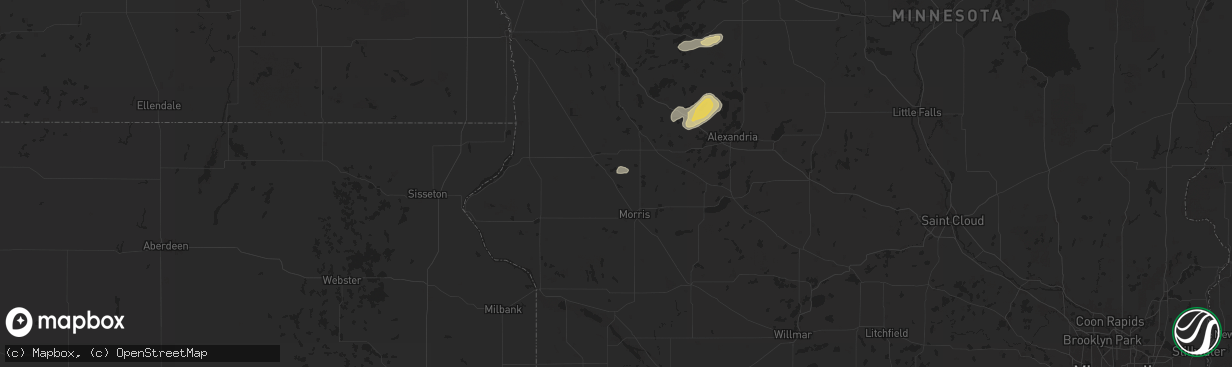 Hail map in Donnelly, MN on July 26, 2025