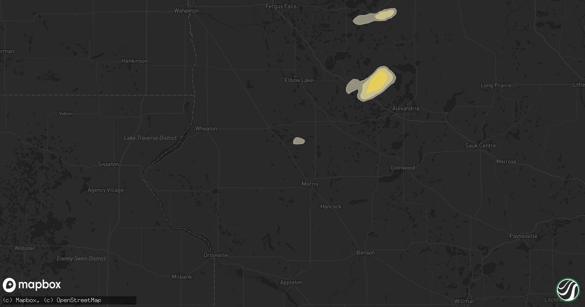 Hail map in Donnelly, MN on July 26, 2025