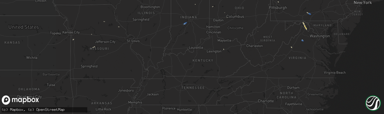 Hail map in Kentucky on July 26, 2025