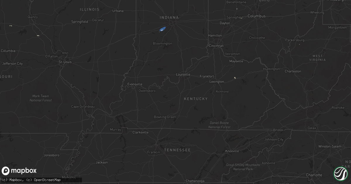 Hail map in Kentucky on July 26, 2025